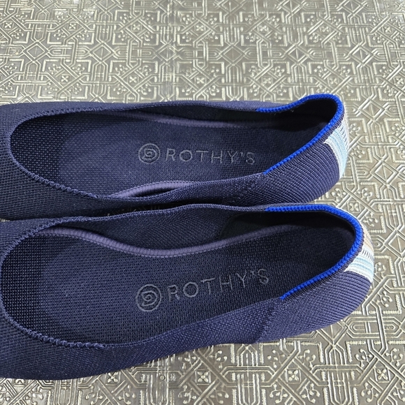 🐢 ROTHY'S The Square Toe Flats in Navy NWOT Size W8.5 - Picture 6 of 12